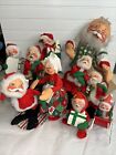 Lot Of Annalee Santa Vintage Handmade Christmas Dolls