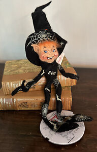VTG Annalee Halloween Boo Spiderweb Witch / Elf Mobilee 14” Retired Rare 2002