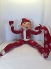 New ListingAnnalee 2007 Large Poseable Red Christmas Elf Doll Snowflakes 27” Tall