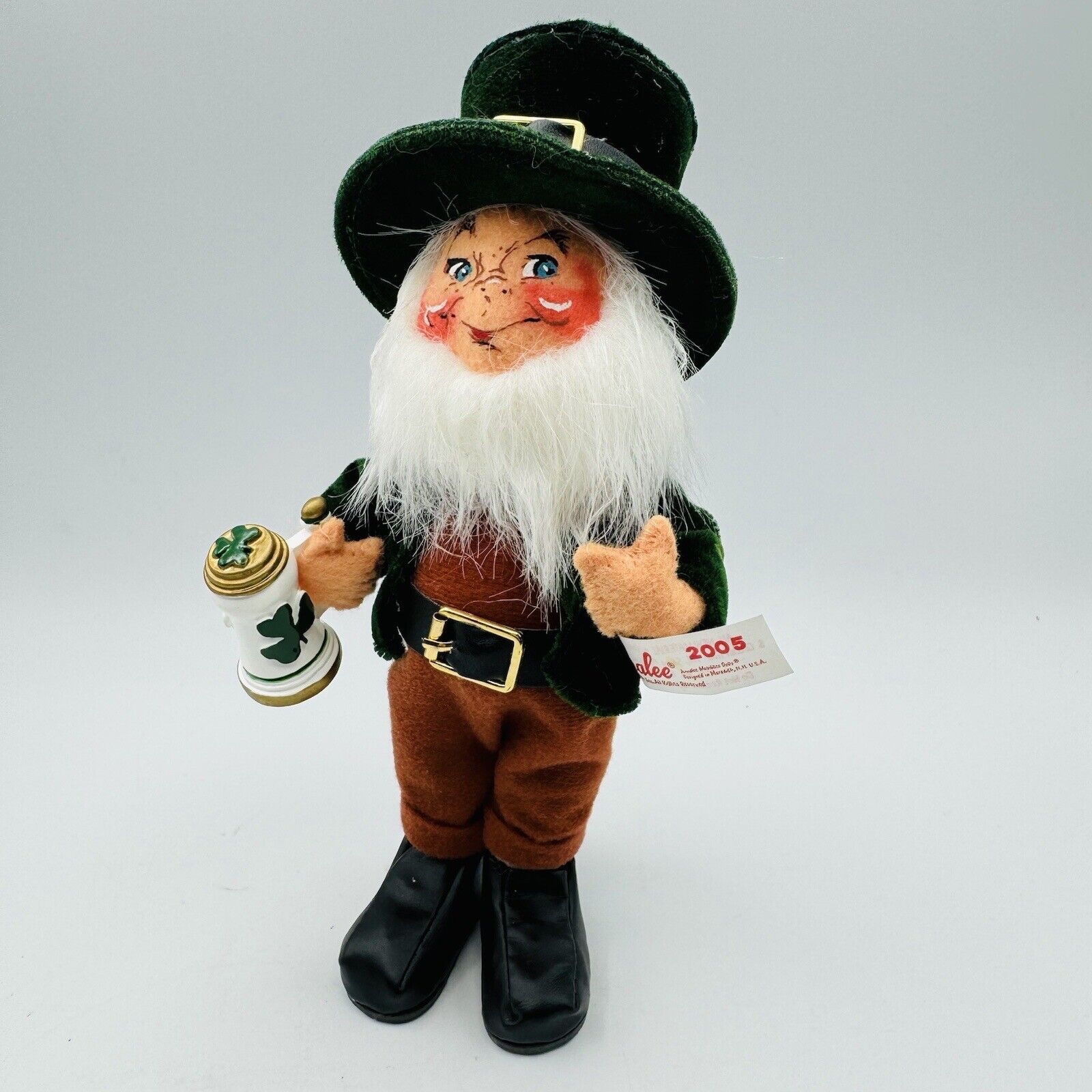 Annalee Doll Toast To The Irish St Patrick’s Day Leprechaun Beer Stein 2005 8”