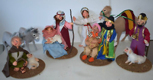 13+ Vintage Annalee CHRISTMAS NATIVITY Mobilitee DOLL FIGURES ~ TAG 1986  EUC