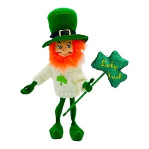 Annalee 2008 St Patrick’s Day Lucky Irish Leprechaun Elf in Sweater 10" RARE