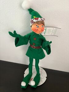 Annalee 14" Green Elf Doll Christmas Shelf Sitter 2017 Anniversary w tag!