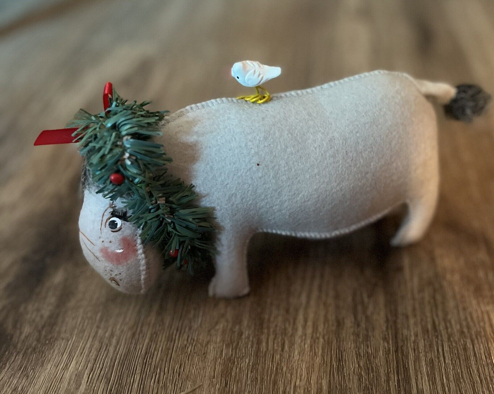 Annalee Doll Christmas Hippo Bird 8” Wreath 2010 Gift for Moo Deng Fans