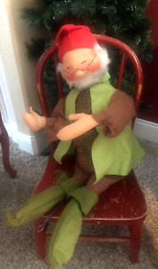 Vtg 1971 ANNALEE Large Elf Gnome DOLL 30" XMAS Figure USA Wired 1
