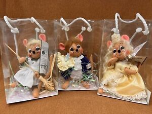 Lot ANNALEE Dolls 7" StoryBook Mice 2002  Cinderella /At The Ball + Prince Mouse