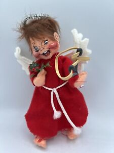Annalee 7" Naughty Angel in Red with Black Eye Sling Shot 711694 Christmas 1994