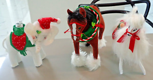 Vintage Anna Lee Christmas Doll animal Lot horse 2010 lama 2012 2007 elephant