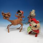 Annalee Dolls Meredith New Hampshire - Vintage Flatface 1965 Deer, 3 Santa Mice