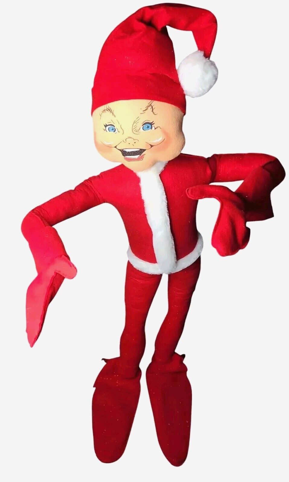 Annalee 4ft Elf Red Life Size 48" Tall Vintage 2004  NO TAG Christmas Poseable