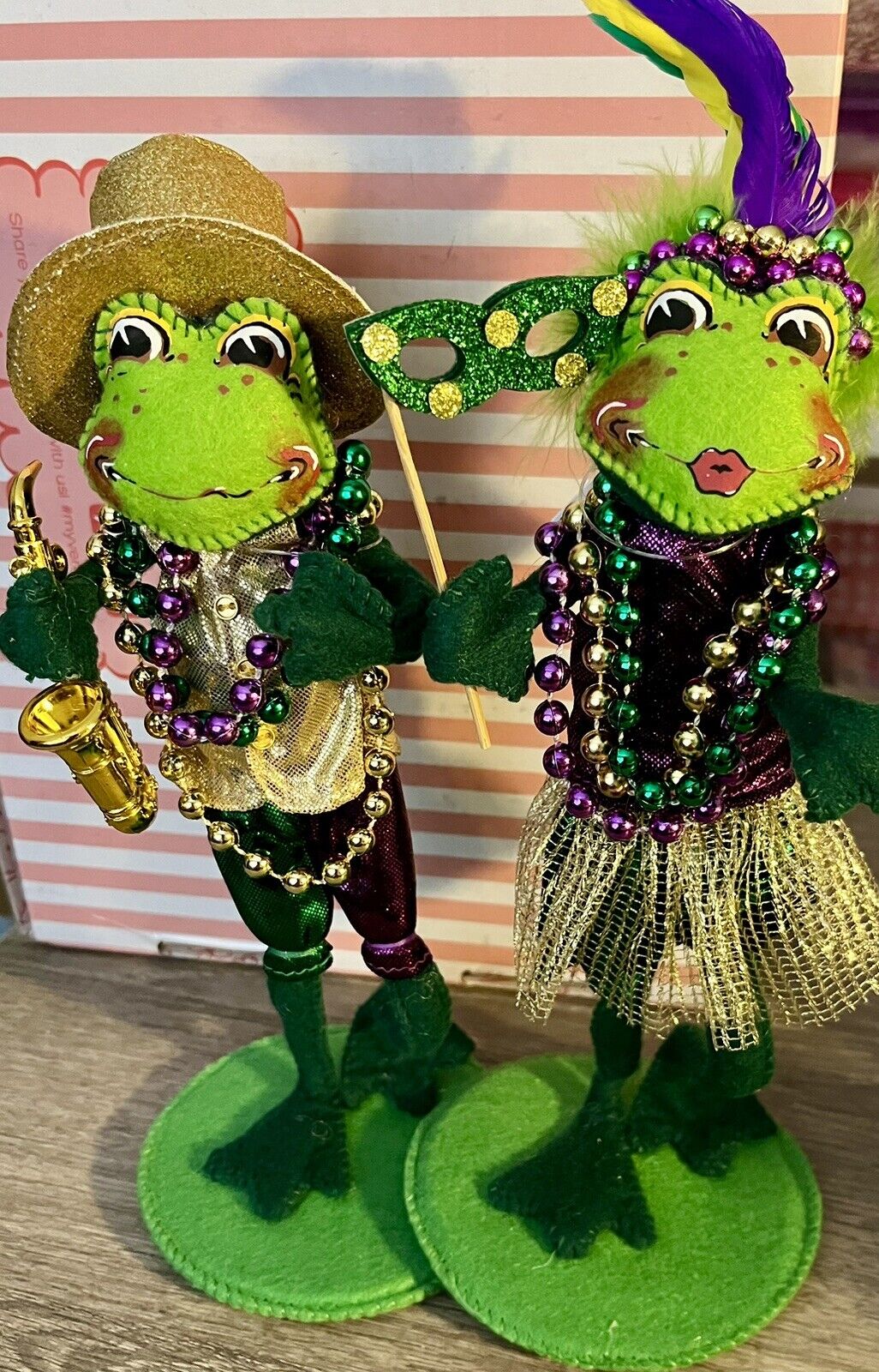 2024 Annalee ~ Mardi Gras ~ 10" ~ "Mardi Gras Boy and Girl  Frog" ~ NWT