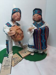 ANNALEE MOBILITEE DOLLS 10" WHITE EAGLE INDIAN DOLL and Desert Bloom RARE