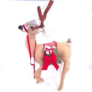 Vintage 1986 ANNALEE Lifesize Display Extra Large 36" Reindeer w/Presents LOOK!