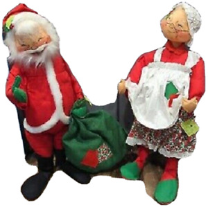 Vintage Annalee 30" Santa and Mrs. Claus Dolls Large Christmas Holiday Decor