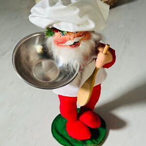 New ListingAnnalee Doll - Christmas Chef Santa Holding Stainless Steel Bowl & Wooden Spoon
