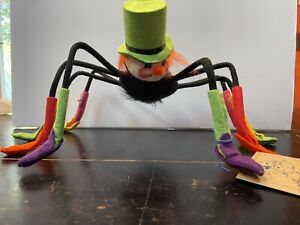 New Vintage 1992 Annalee Hanging Spider with hat Halloween (2982)
