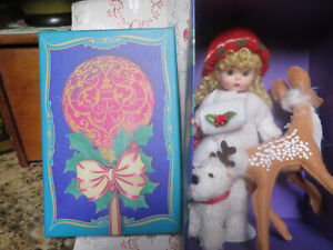 8" Madame Alexander Vogue doll-Cristmas with Rudolf Dog and Annalee Deer-club