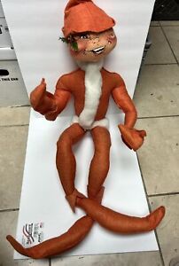 Vintage Large Handcrafted Annalee Thorndike Dolls Laughing Santa Elf
