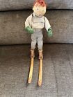 Vintage Annalee 10” Skier  1954-55 Tag With Skies Rare