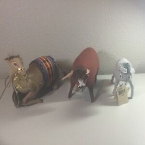 1999 Annalee Doll Vintage Nativity Animals Camel, Ox, And Donkey