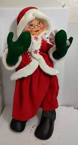 Vtg Annalee Mrs Santa Claus Doll 27" Poseable Large Peppermint Candy Christmas