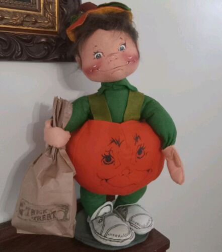 Vintage Annalee Halloween Pumpkin Trick or Treat Boy 1990 LARGE RARE 20" VGC