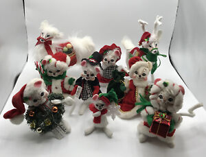 Annalee dolls Christmas Xmas Mouse Mice Reindeer & Llama, Some NWT, Lot of 9