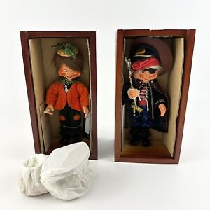Lot of 2 Annalee Thimbles 2002 Halloween Original Boxes Whittles & Stitch