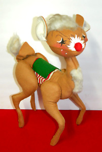Vintage 1970 Christmas ANNALEE Rudolph the Red Nose Reindeer Mobilitee Doll 19"