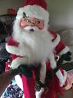 Annalee Santa Claus Doll Jingle Bell Hat Bird on Garland Acorns 2004 With Tags