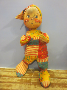 Vintage 1969-1971 Annalee Mobilitee 18" PJ Kid in Patchwork Pajamas