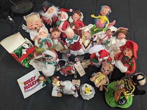 21 Annalee Dolls Christmas Halloween Santa ornaments made in usa vintage xmas