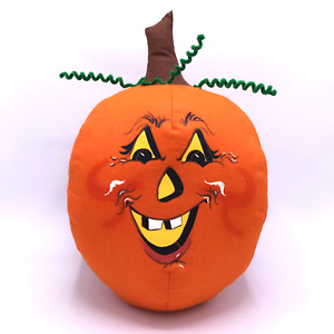 Annalee 2008 Large Orange Halloween Pumpkin 16" Thanksgiving Doll EUC