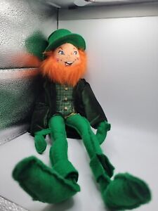 Annalee Green Leprechaun St. Patrick's Day 17" Orange Beard Open Smile 2005 RARE