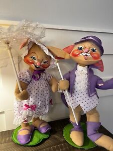 New Listing1990 Vintage Annalee Large 20” EASTER PARADE  Easter Bunny Girl Boy Rabbit s EUC