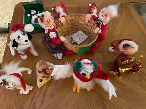 Annalee dolls Christmas collection lot of 8 pieces