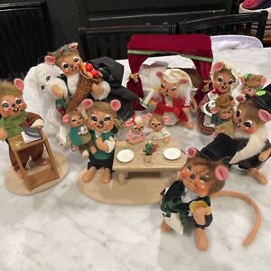 ANNALEE DOLLS Mice Dicken’s Bob Cratchit Tiny Tim Scrooge Christmas Lot Misc