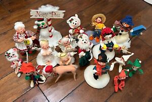Lot of 17 Annalee Dolls from 1993, 1994, 1997, 1998, 2002, & 2003 in Great Shape