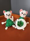 EUC 7" Michael & Molly O' Mouse Annalee Dolls 2001, St. Patrick's Day Irish Mice