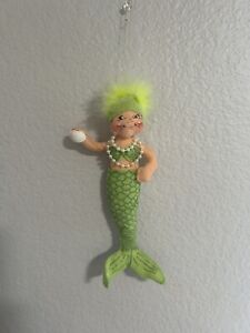 Annalee Lime Green Mermaid Ornament RARE 2001