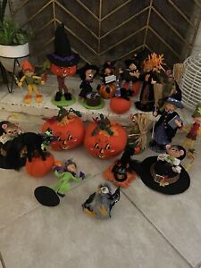 Large Lot Of Fall Halloween Annalee Dolls