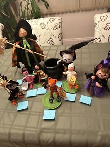 Lot of 8 Annalee Halloween Collection (Includes Two Signed Annalee Dolls)