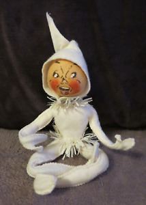 Vintage Early 1960s Annalee 10" White Elf with Tinsel