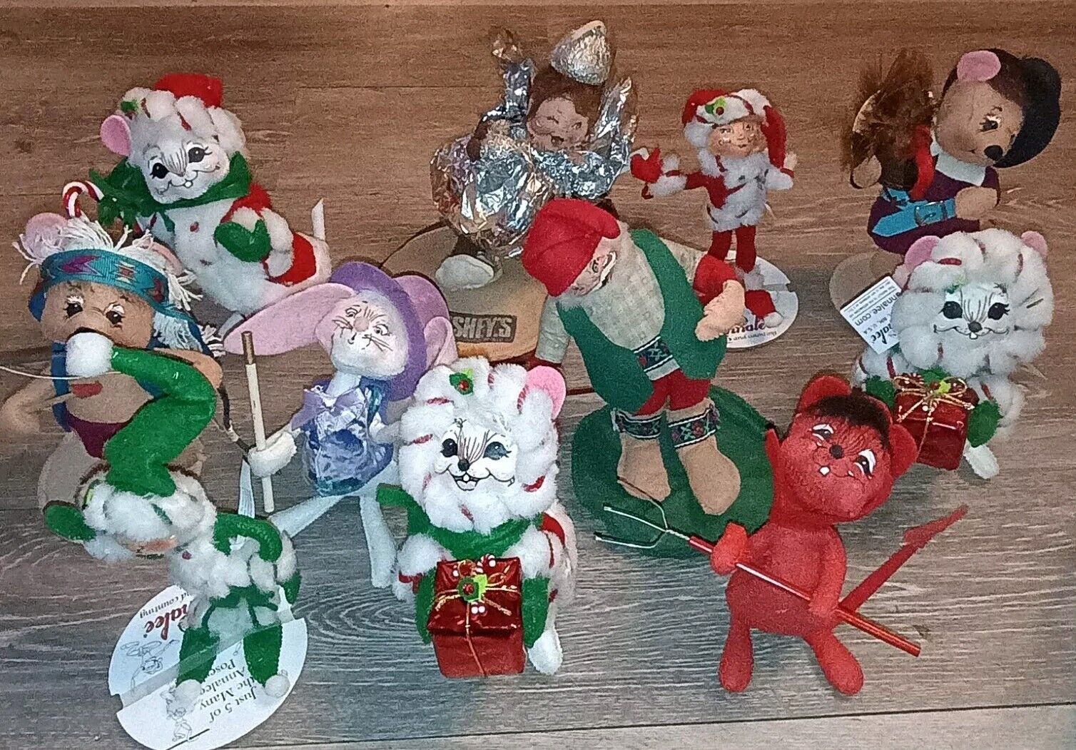 Estate Lot (11) Vintage Annalee Christmas Dolls 5”- 8” 1994-2008
