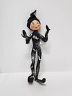 Annalee 2004 Halloween Poseable Elf Doll Boo Black Spider Web 14" - RARE - MINT