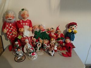 Vintage Annalee Dolls  Lot Of 22. Majority Christmas. 24" Mr&Mrs Claus. Used