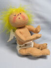Early Annalee Felt Baby Angel with Yellow Feather Hair & Diaper