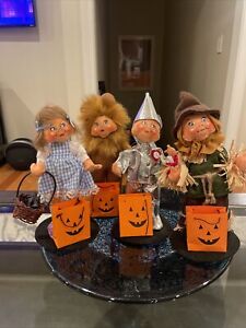 Annalee Trick or Treat Dorothy, Tin Man, Scarecrow, Cowardly Lion 6” Dolls OZ
