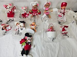 Annalee mixed 11 lot Valentine Day Love Dolls Heart mouse elf 3-9” New w tags
