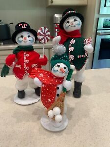 Lot of 3 AnnaLee Holiday Snowman - 2005-06 & 07 - Flawless!!